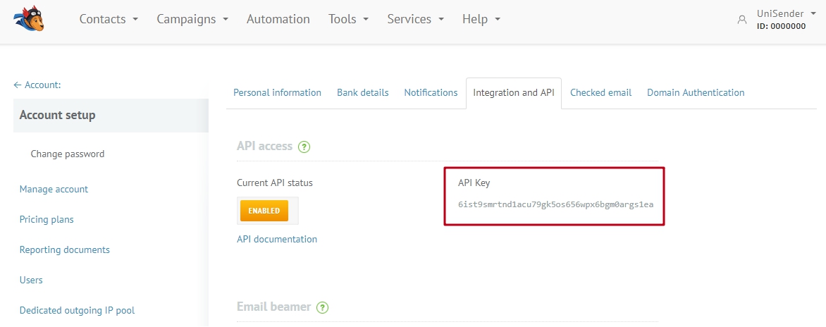Selzy integration with amoCRM